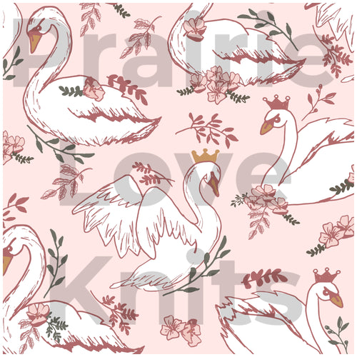 R25 PREORDER - Swan Lake on Rose - by the 1/2 metre (4569734971452) (8131200647406)