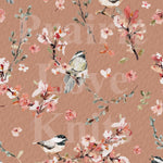 R47 FLASH PREORDER - Chickadees, Dusty Pink - by the 1/2 metre (8050243764462) (8077328974062)