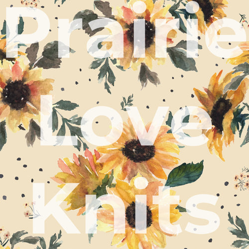 R51 Preorder : Sunflowers, Cream - by the 1/2 metre (8218703429870) (8273984684270)