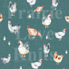 R47 FLASH PREORDER - Watercolour Chickens - by the 1/2 metre (8050260181230) (8077409648878)