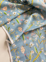 Breezy Sky Floral- Custom Linen Cotton Fabric, per 1/2 meter (8081896374510)