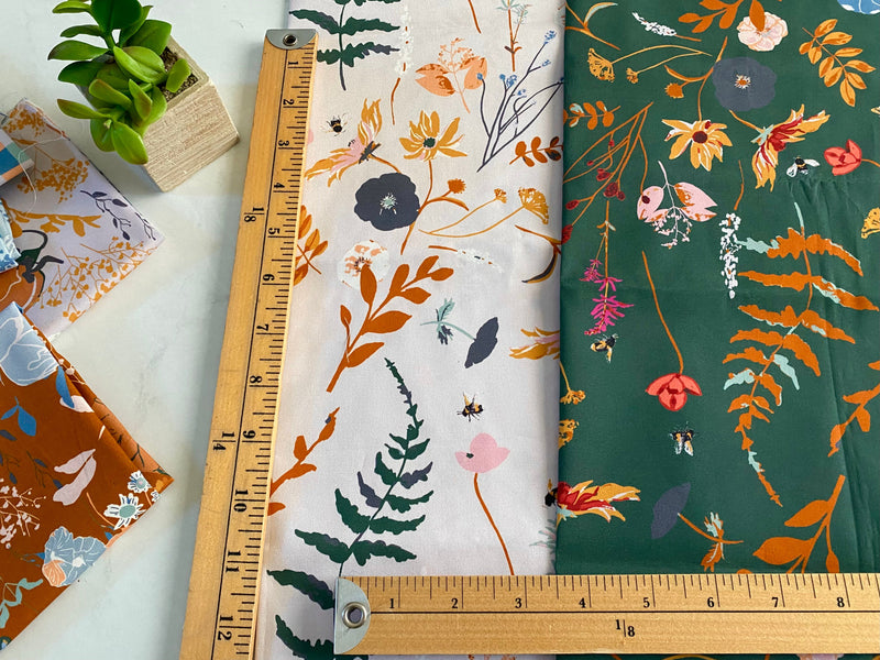 Bee Garden, Cream - Double Gauze by the 1/2 metre - PLK Custom (8180291109102)