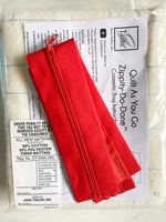 Quilt As You Go- Cosmetic Bags, RED Kit (8101807358190)