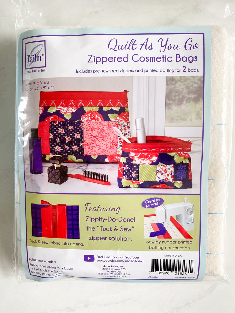 Quilt As You Go- Cosmetic Bags, RED Kit (8101807358190)