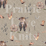 R48 PREORDER - Ranch Highland Cows - Chocolate - by the 1/2 metre (8080569139438) (8126540021998)