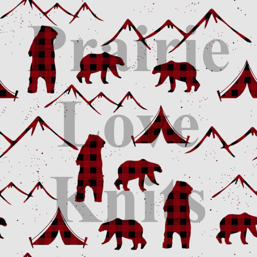 R49 PREORDER - Bear Camp in Plaid - by the 1/2 metre (8100755603694) (8158216159470)