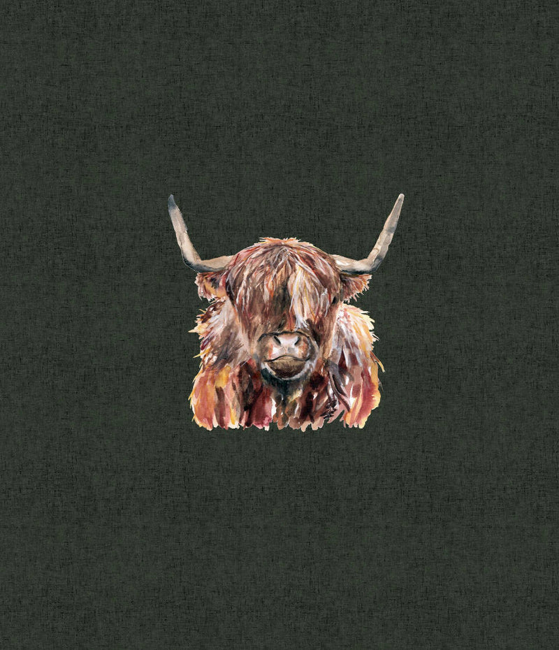 R48 PREORDER - Evergreen Hatched Highland Cows - COW ONLY - PANEL (8081247240430) (8126765236462) (8251353071854)