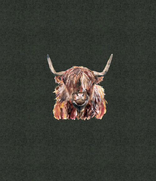 R48 PREORDER - Evergreen Hatched Highland Cows - COW ONLY - PANEL (8081247240430) (8126765236462)