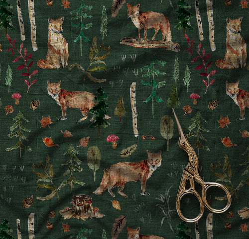 R50 PREORDER -Red Foxes - by the 1/2 metre (8117328642286)