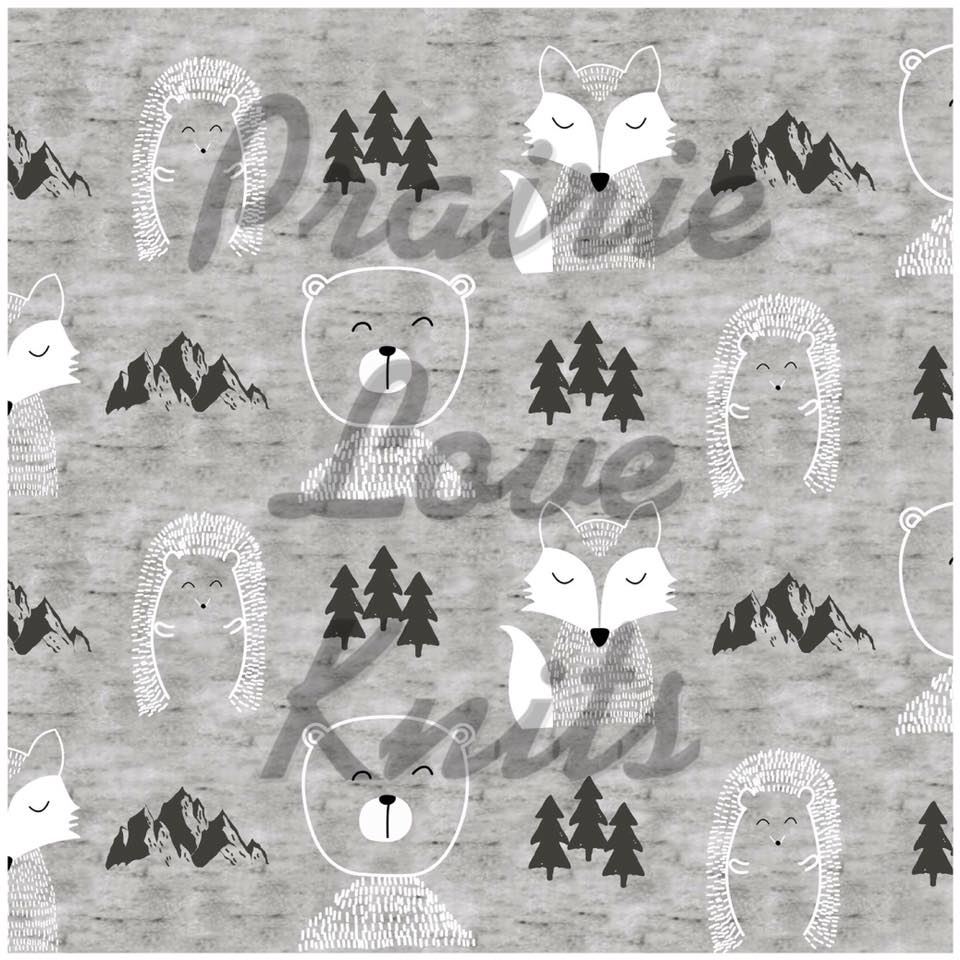 PREORDER -  Woodland Critters, Knit Fabric by the 1/2 Meter, PLK Custom (8532093075694)