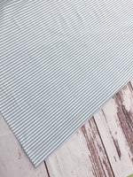 Sky Blue and White Irregular Stripes, by the 1/2 m, Jersey Knit Fabric, European knits (4399870672956)
