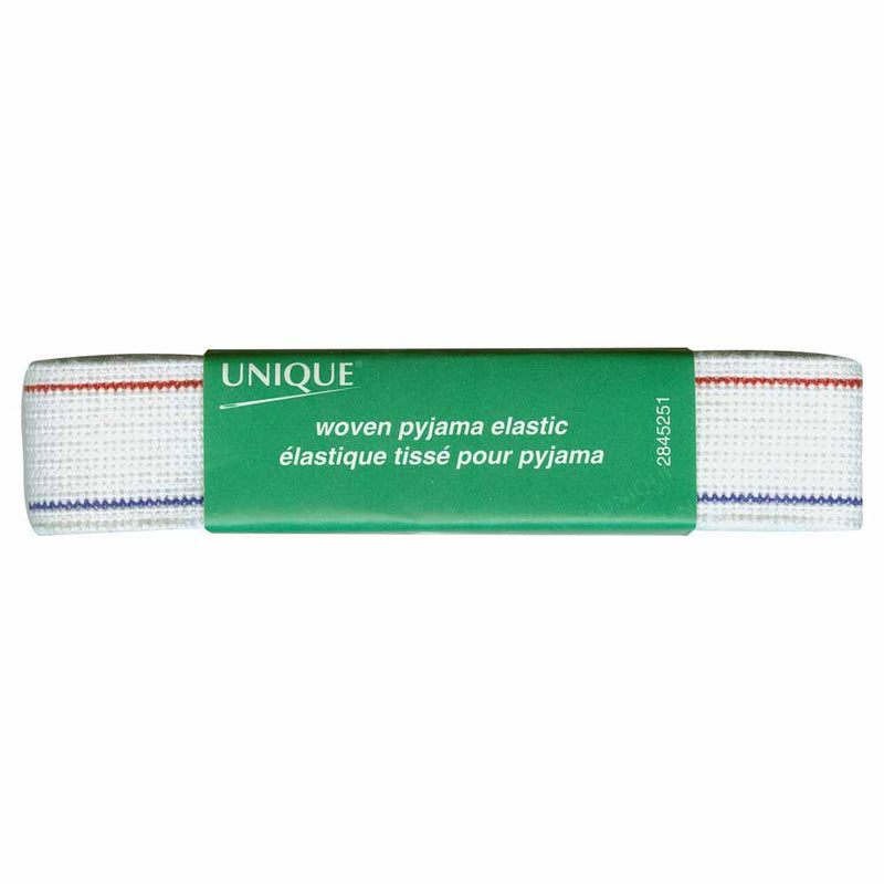 Woven Pyjama Elastic 25mm x 0.9m - White (2514944327740)