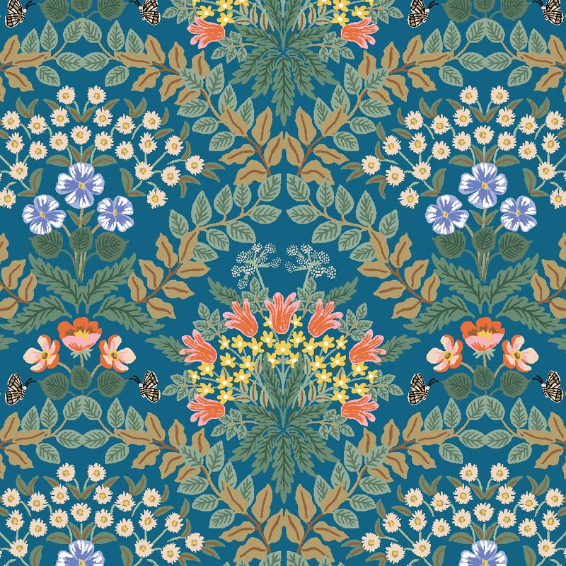 Bramble- Blue - Cotton Poplin - PER 1/4 METRE (7946509385966)