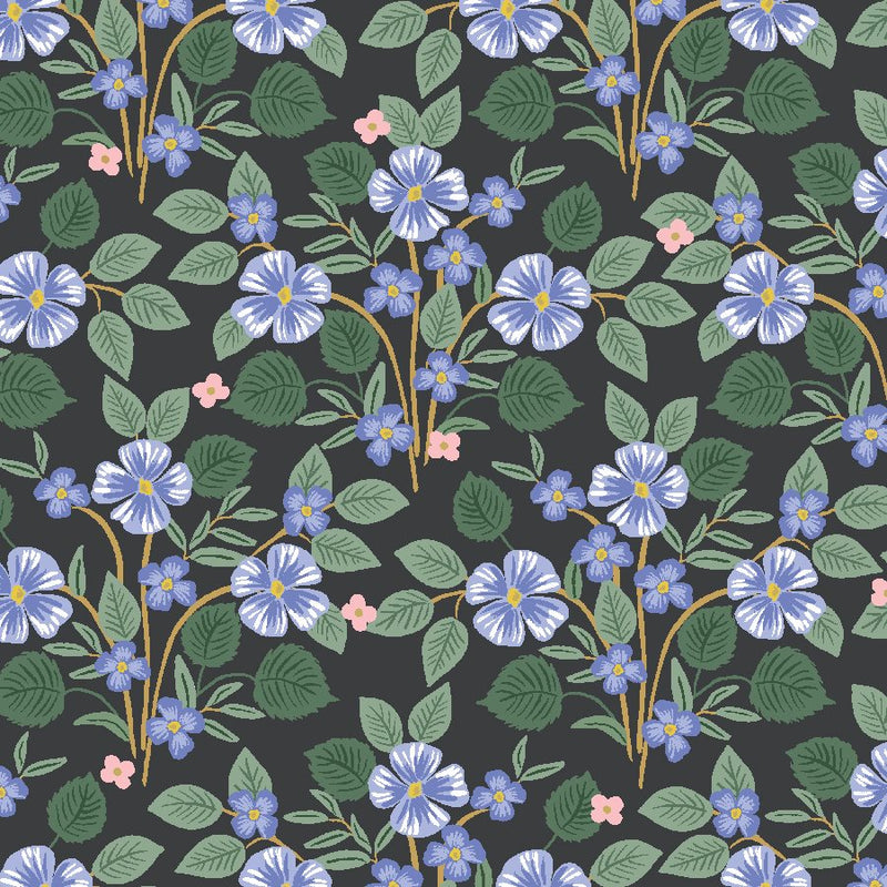 Bramble- Briar - Black - Cotton Poplin - PER 1/4 METRE