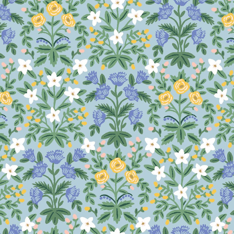 Bramble- Lottie - Blue Multi - Cotton Poplin - PER 1/4 METRE