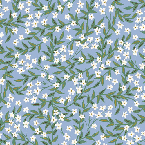 Bramble- Daphne - Blue Metallic - Cotton Poplin - PER 1/4 METRE (7946505552110)