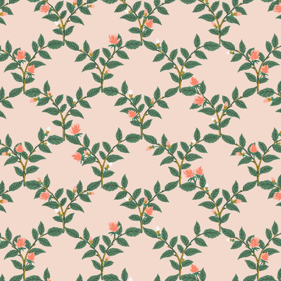 Bramble- Arbor Rose - Blush Metallic - Cotton Poplin - PER 1/4 METRE (7946505158894)