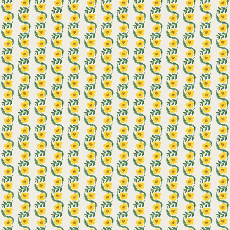 Bramble- Messina Stripe- Yellow Metallic- Cotton Poplin - PER 1/4 METRE (7946503127278)