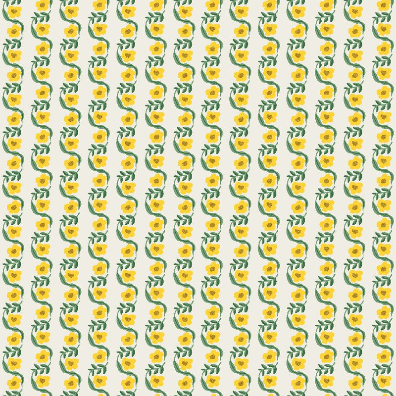 Bramble- Messina Stripe- Yellow Metallic- Cotton Poplin - PER 1/4 METRE (7946503127278)