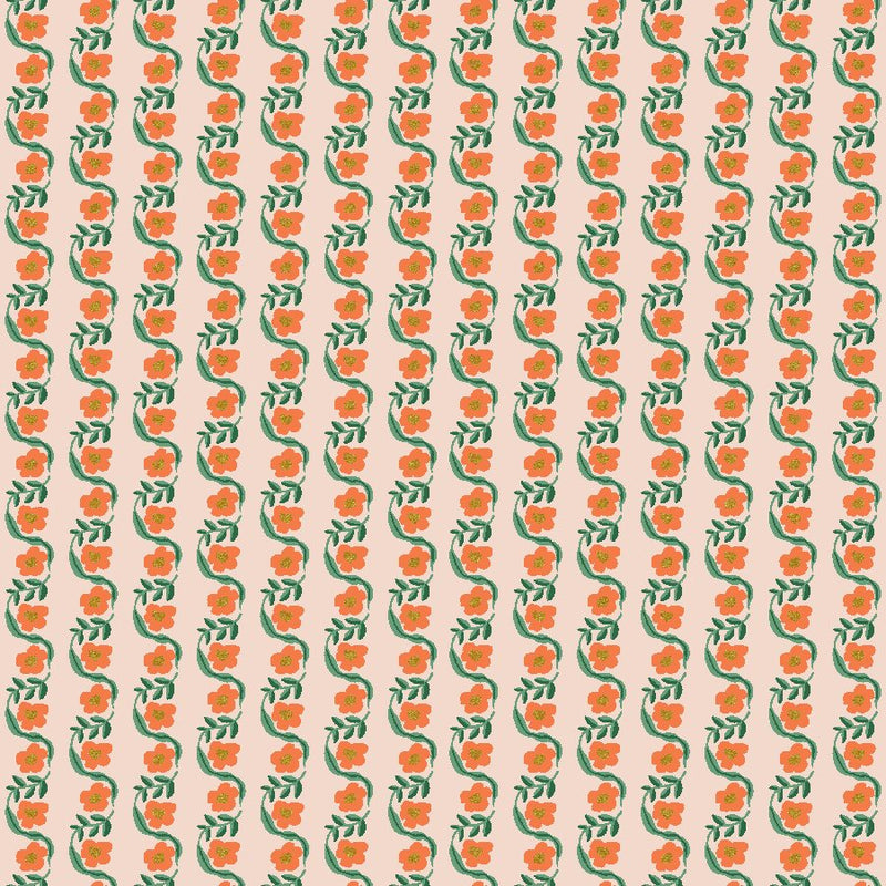 Bramble- Messina Stripe- Red Metallic- Cotton Poplin - PER 1/4 METRE (7946502930670)