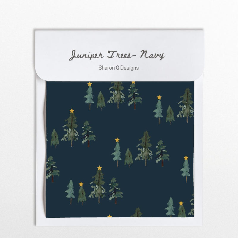 DIGITAL FILE- Juniper Trees on Navy (7753060319470)