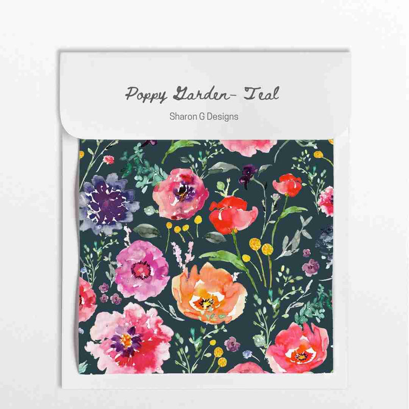 DIGITAL FILE- Poppy Garden- Teal (7639870210286)