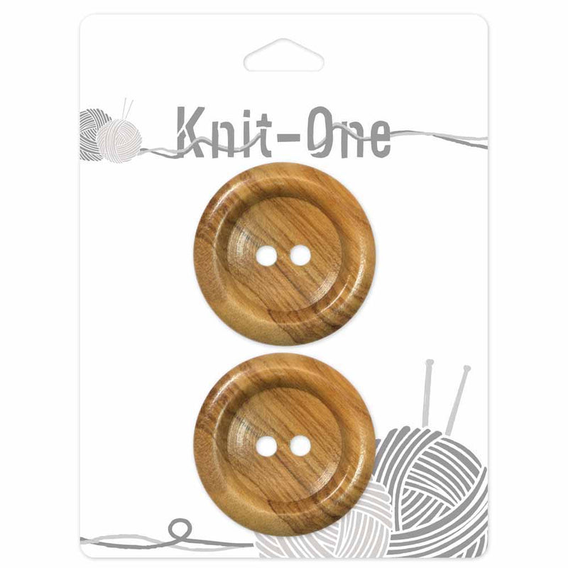 Natural-Wood Button -Set of 2-  38mm (11⁄2") (2352058073148)