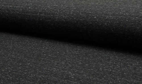 Melange Jogging - Black, Sweatshirt Knit Fabric by the 1/2 Meter, European knits (11605894607)