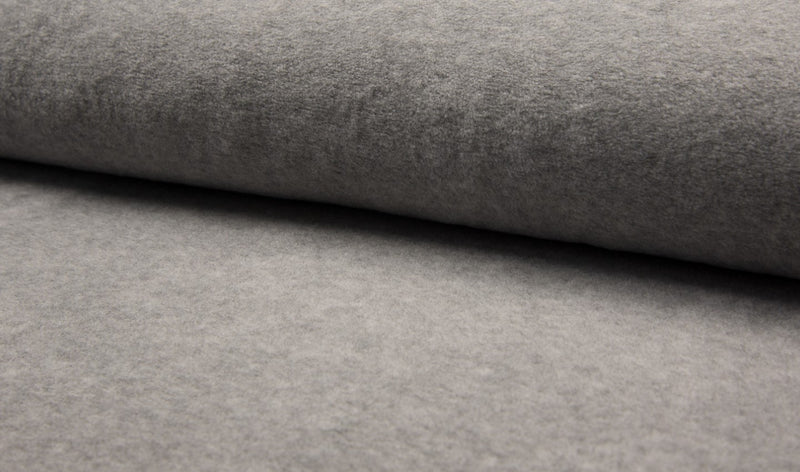 Sherpa- Light Grey, Knit Fabric, per 1/2 meter, European knits (2442696163388)