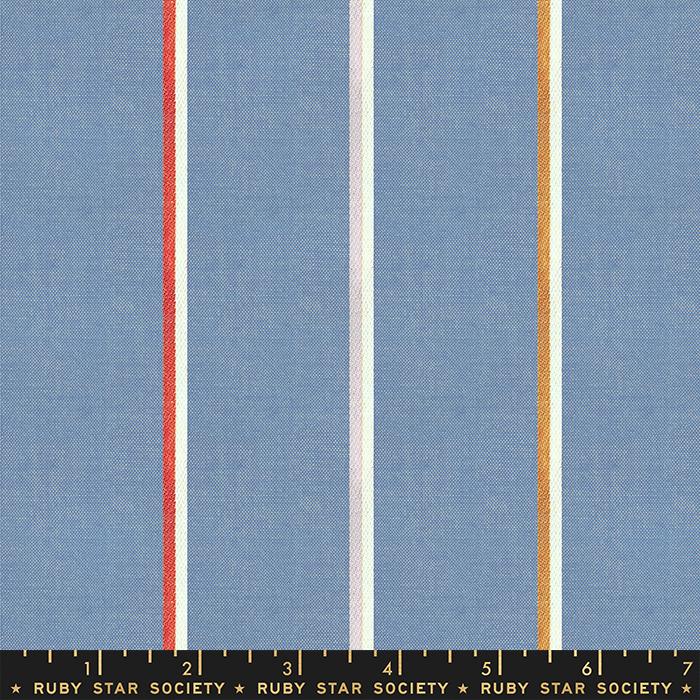 Blue Linework Lightweight, Warp & Weft - by the 1/4 METER (7968051462382)