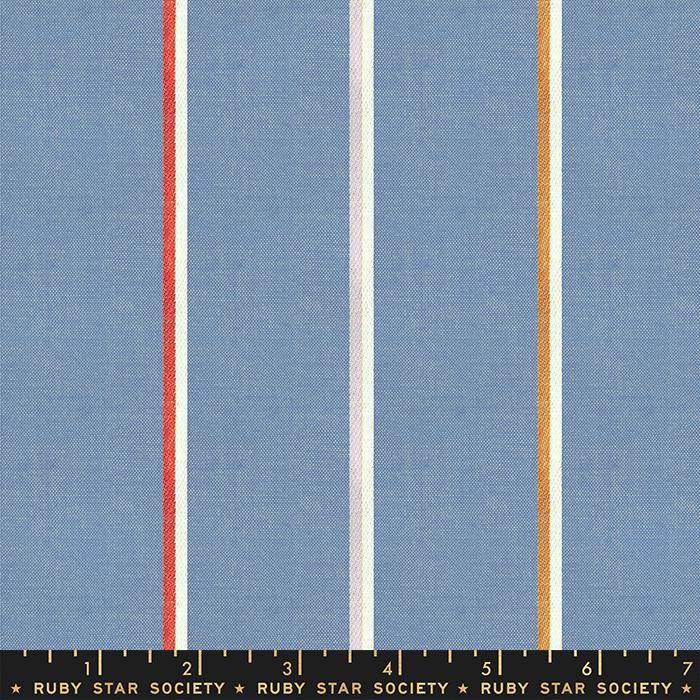 Blue Linework Lightweight, Warp & Weft - by the 1/4 METER (7968051462382)