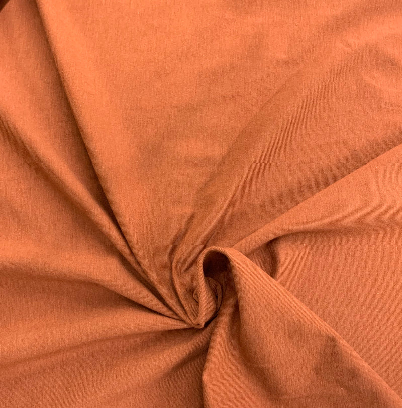 Rust, Bamboo Spandex Stretch Jersey Fabric, per 1/2 meter, 250 gsm (2387280199740)
