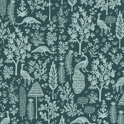 Camont- Menagerie Silhouette in Emerald - Cotton Poplin - PER 1/4 METRE (8039880163566)