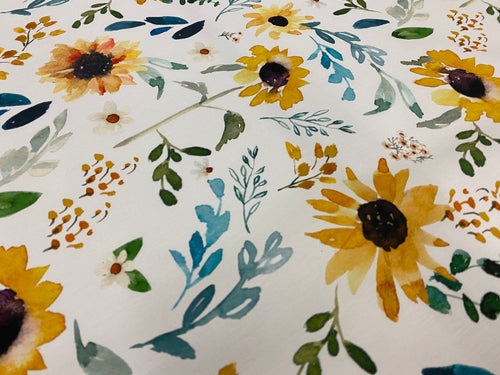 Sunflower Meadow - COTTON POPLIN- by the 1/2 metre (7979684266222)