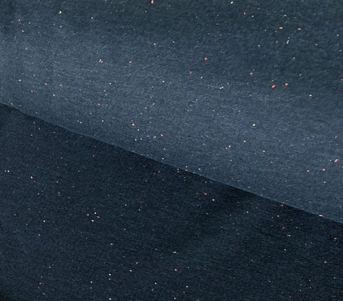 Sprinkles - Navy - Brushed Sweat | Knit Fabric by the 1/2 Meter| (2404439719996)