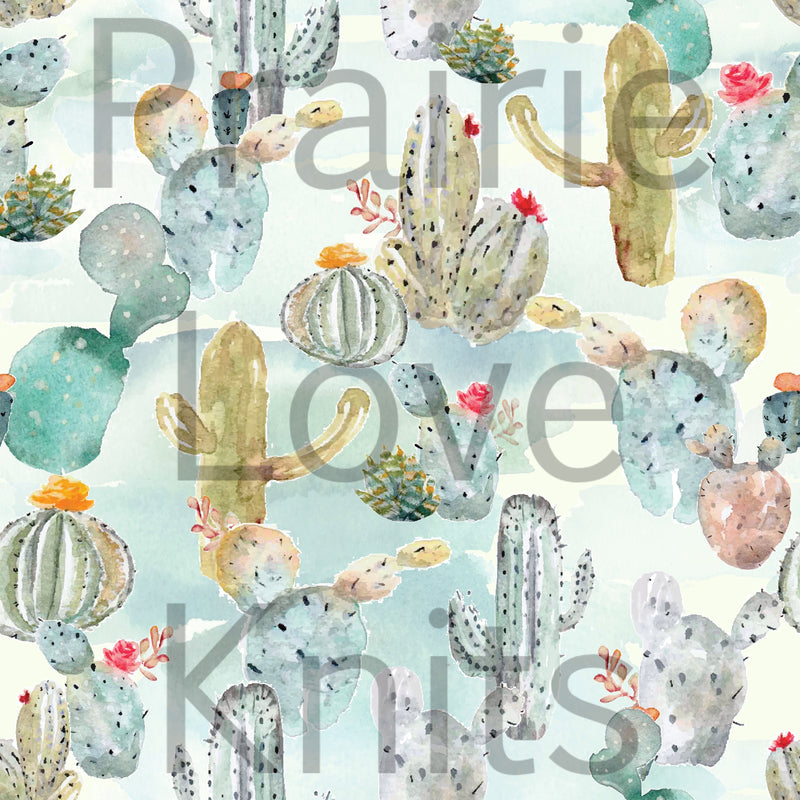 R32 PREORDER - Watercolour Cactus - by the 1/2 metre (6638214447289) (6836304150713) (6836306608313)
