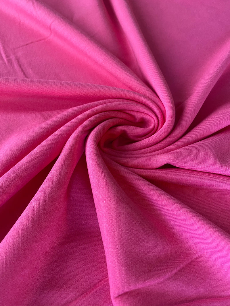 Hot Pink - Solids, BAMBOO FRENCH TERRY Knit | PER 1/2 Meter | 270 GSM (6258623316153)