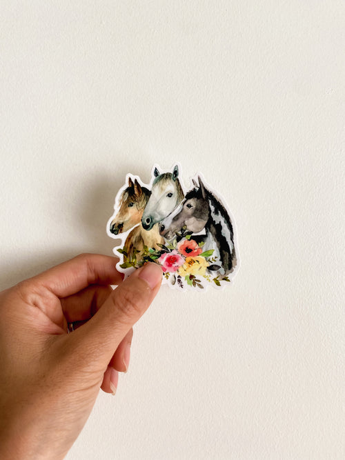 Vinyl Sticker - Horse Trio (7911773012206)