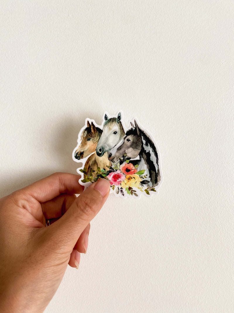 Vinyl Sticker - Horse Trio (7911773012206)
