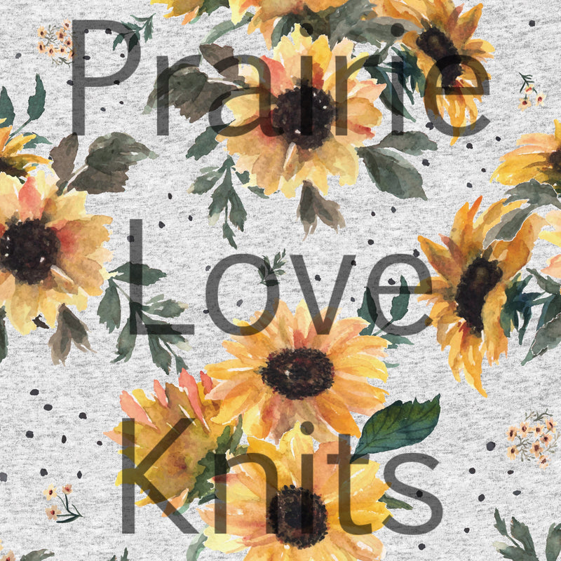 R45 PREORDER - Sunflowers on Heather Mix - by the 1/2 metre (7994409746670) (8041585836270)