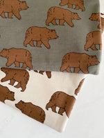 Walking Bears, Almond - per 1/2 metre, French Terry (8034641641710)