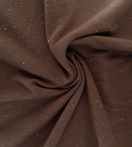 Sprinkles - Mocha - Brushed Sweat | Knit Fabric by the 1/2 Meter| (7588280238318)