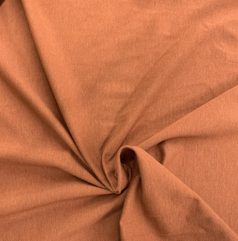 Rust - Solids, Bamboo Cotton Stretch FLEECE | PER 1/2 Meter | 300 GSM (6852615897273)