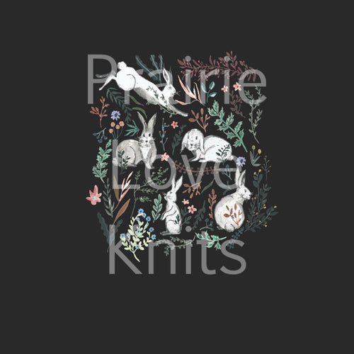 PANEL Bunnies on Black - Easter Retail (6273312948409)
