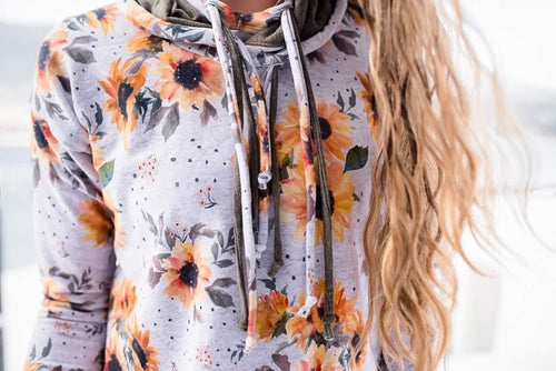 R45 PREORDER - Sunflowers on Heather Mix - by the 1/2 metre (7994409746670) (8041585836270)