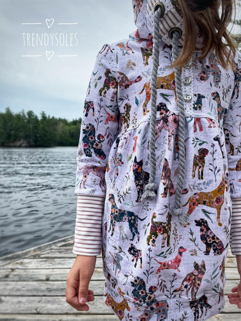 R42 PREORDER - Floral Dogs - by the 1/2 metre (7909308039406) (7991936385262)