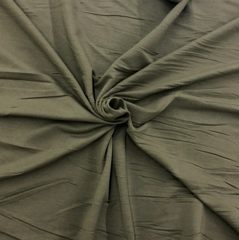 Olive- Bamboo FRENCH TERRY Knit | PER 1/2 Meter | 270 GSM (448922452006)