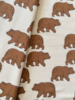 Walking Bears, Almond - per 1/2 metre, French Terry (8034641641710)