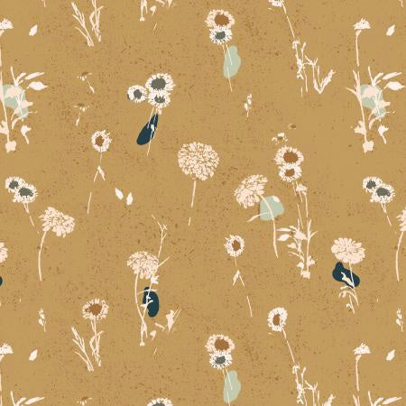 Painted Meadow in Honey by Lissie Tehee, Cotton + Steel - by the 1/4 METER (8039878197486)