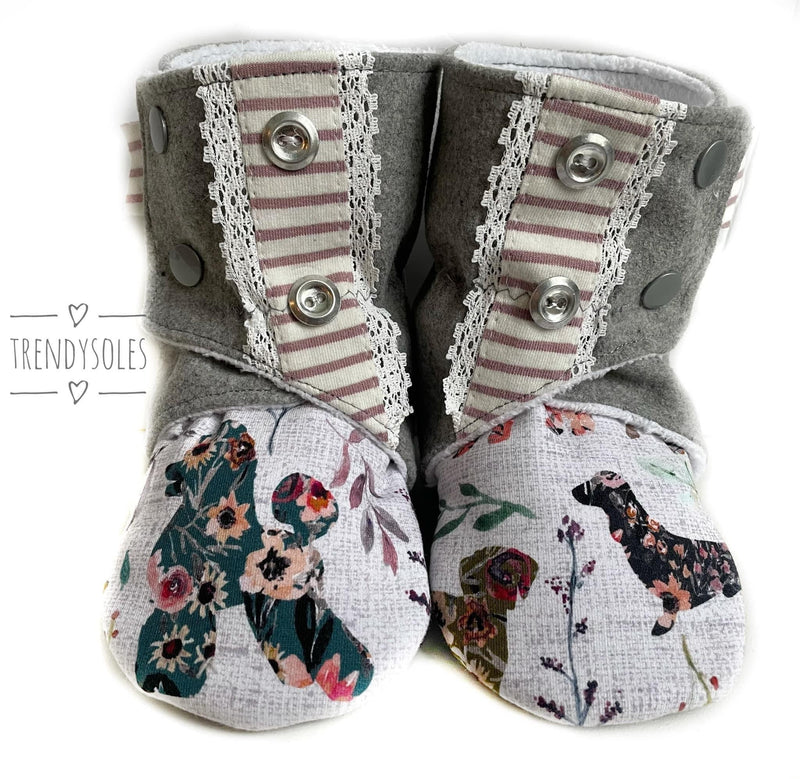 R42 PREORDER - Floral Dogs - by the 1/2 metre (7909308039406) (7991936385262)